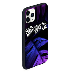 Чехол iPhone 11 Pro матовый Aerosmith neon monstera, цвет: 3D-черный — фото 2