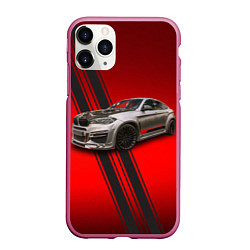 Чехол iPhone 11 Pro матовый Немецкий кроссовер BMW X6 2007 года, цвет: 3D-малиновый