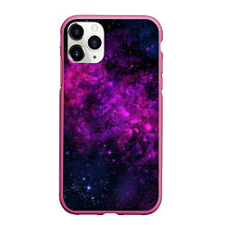 Чехол iPhone 11 Pro матовый Neon pink nebula, цвет: 3D-малиновый