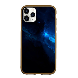 Чехол iPhone 11 Pro матовый Чёрный и синий космос, цвет: 3D-коричневый