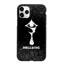 Чехол iPhone 11 Pro матовый Hellsing с потертостями на темном фоне, цвет: 3D-черный