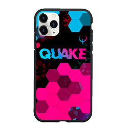 Чехол iPhone 11 Pro матовый Quake - neon gradient: символ сверху