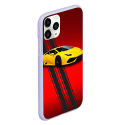 Чехол iPhone 11 Pro матовый Итальянский гиперкар Lamborghini Aventador, цвет: 3D-светло-сиреневый — фото 2