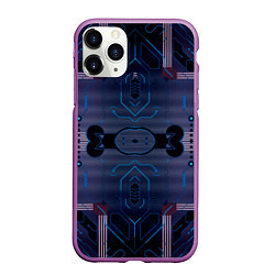 Чехол iPhone 11 Pro матовый Электросхема, цвет: 3D-фиолетовый