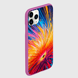 Чехол iPhone 11 Pro матовый Абстрактный цветок, цвет: 3D-фиолетовый — фото 2