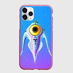 Чехол iPhone 11 Pro матовый Subnautica инопланетная рыба, цвет: 3D-малиновый