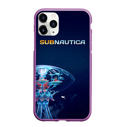 Чехол iPhone 11 Pro матовый Subnautica подводный город, цвет: 3D-фиолетовый