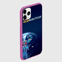 Чехол iPhone 11 Pro матовый Subnautica подводный город, цвет: 3D-фиолетовый — фото 2