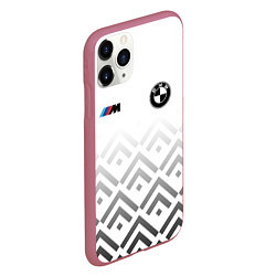 Чехол iPhone 11 Pro матовый BMW m power - белый, цвет: 3D-малиновый — фото 2