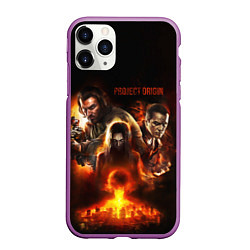 Чехол iPhone 11 Pro матовый Project origin F E A R, цвет: 3D-фиолетовый