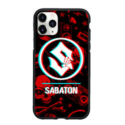 Чехол iPhone 11 Pro матовый Sabaton rock glitch, цвет: 3D-черный