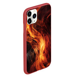 Чехол iPhone 11 Pro матовый Языки пламени: арт нейросети, цвет: 3D-красный — фото 2