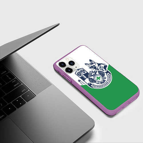 Чехол iPhone 11 Pro матовый Пограничная служба - застава / 3D-Фиолетовый – фото 3