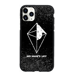 Чехол iPhone 11 Pro матовый No Mans Sky с потертостями на темном фоне, цвет: 3D-черный