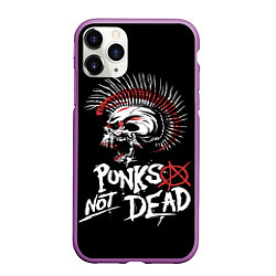 Чехол iPhone 11 Pro матовый Punks not dead - анархия, цвет: 3D-фиолетовый