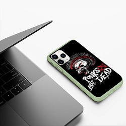 Чехол iPhone 11 Pro матовый Punks not dead - анархия, цвет: 3D-салатовый — фото 2