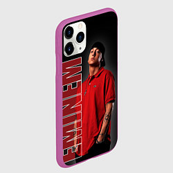 Чехол iPhone 11 Pro матовый Рэппер Эминем, цвет: 3D-фиолетовый — фото 2