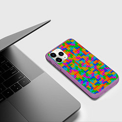 Чехол iPhone 11 Pro матовый Крупные блоки Тетрис, цвет: 3D-фиолетовый — фото 2