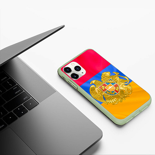 Чехол iPhone 11 Pro матовый Солнечная Армения / 3D-Салатовый – фото 3