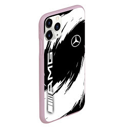 Чехол iPhone 11 Pro матовый Mercedes benz - white color, цвет: 3D-розовый — фото 2