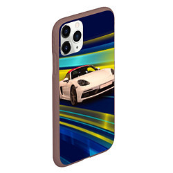 Чехол iPhone 11 Pro матовый Спортивная немецкая машина Porsche 911, цвет: 3D-коричневый — фото 2