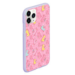 Чехол iPhone 11 Pro матовый Милый единорог паттерн, цвет: 3D-светло-сиреневый — фото 2