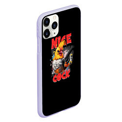 Чехол iPhone 11 Pro матовый Chicken gun nice cock, цвет: 3D-светло-сиреневый — фото 2