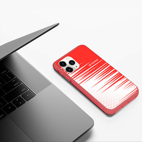 Чехол iPhone 11 Pro матовый Toyota sign / 3D-Красный – фото 3