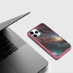 Чехол iPhone 11 Pro матовый Бескрайняя Вселенная, цвет: 3D-малиновый — фото 2