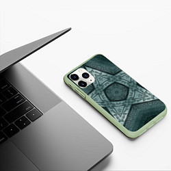 Чехол iPhone 11 Pro матовый Звёздочный древний набор сигилов, цвет: 3D-салатовый — фото 2