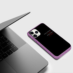 Чехол iPhone 11 Pro матовый Раньше выстрела не падать, цвет: 3D-фиолетовый — фото 2