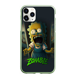 Чехол iPhone 11 Pro матовый Лиза Симпсон зомби, цвет: 3D-салатовый