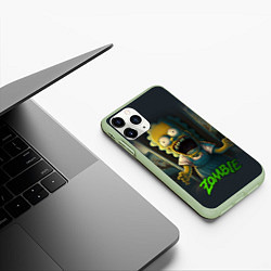 Чехол iPhone 11 Pro матовый Лиза Симпсон зомби, цвет: 3D-салатовый — фото 2