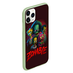 Чехол iPhone 11 Pro матовый Симпсоны зомби, цвет: 3D-салатовый — фото 2