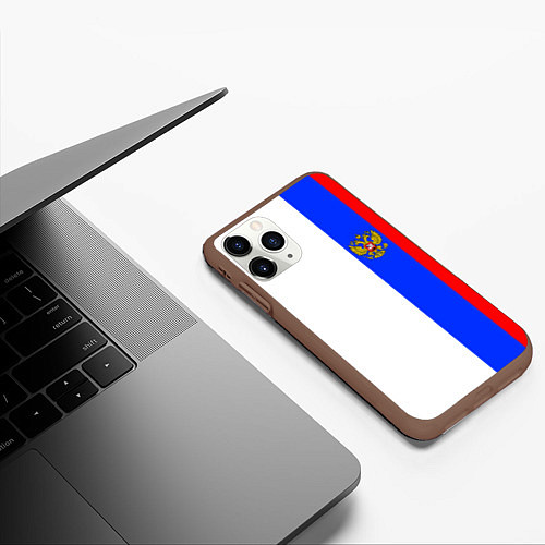 Чехол iPhone 11 Pro матовый Цвета России - герб / 3D-Коричневый – фото 3