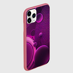 Чехол iPhone 11 Pro матовый Фиолетовые шары, цвет: 3D-малиновый — фото 2