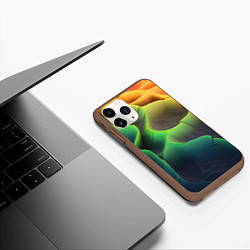 Чехол iPhone 11 Pro матовый Объемная радужная поверхность, цвет: 3D-коричневый — фото 2