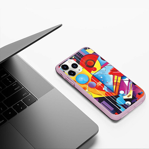 Чехол iPhone 11 Pro матовый Сердце Абстракция / 3D-Розовый – фото 3