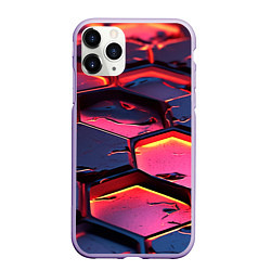 Чехол iPhone 11 Pro матовый Розовые наносоты, цвет: 3D-светло-сиреневый
