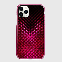 Чехол iPhone 11 Pro матовый Рубиновая змеиная кожа, цвет: 3D-малиновый