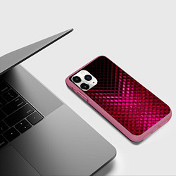 Чехол iPhone 11 Pro матовый Рубиновая змеиная кожа, цвет: 3D-малиновый — фото 2