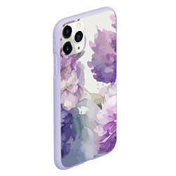 Чехол iPhone 11 Pro матовый Сирень и Пионы Акварель, цвет: 3D-светло-сиреневый — фото 2