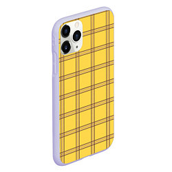 Чехол iPhone 11 Pro матовый Желто-коричневая клетка, цвет: 3D-светло-сиреневый — фото 2