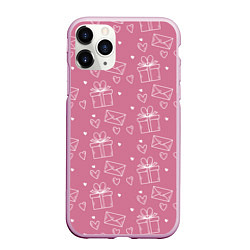 Чехол iPhone 11 Pro матовый Влюбленным паттерн, цвет: 3D-розовый
