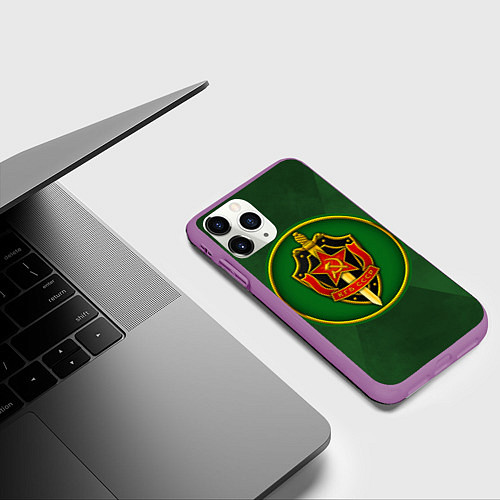 Чехол iPhone 11 Pro матовый КГБ СССР / 3D-Фиолетовый – фото 3