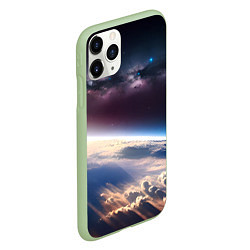 Чехол iPhone 11 Pro матовый Планета и космос, цвет: 3D-салатовый — фото 2