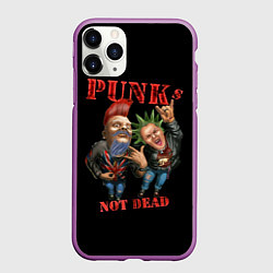 Чехол iPhone 11 Pro матовый Punks Not Dead - панки хой, цвет: 3D-фиолетовый