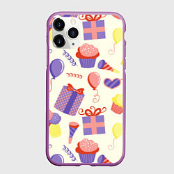 Чехол iPhone 11 Pro матовый Holiday, цвет: 3D-фиолетовый