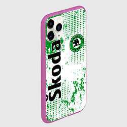Чехол iPhone 11 Pro матовый Skoda auto logo, цвет: 3D-фиолетовый — фото 2