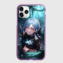 Чехол iPhone 11 Pro матовый Arcane league of legends милая jinx, цвет: 3D-фиолетовый
